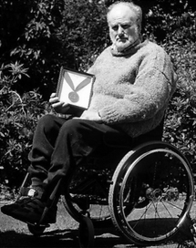 Dunedin’s Bill Lean with the gold medal he won at the Paralympics at Toronto in 1976. Photo Craig Baxter